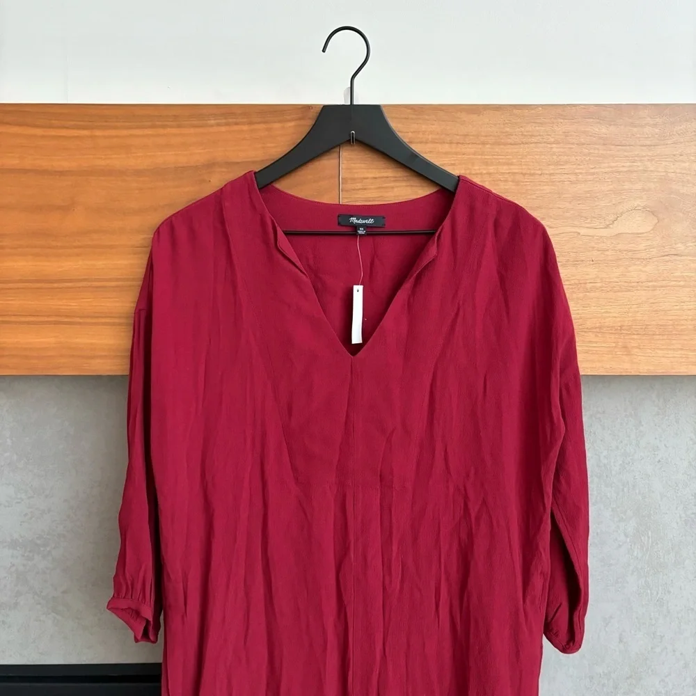 NWT Madewell Red Du Jour Tunic Dress, Size XS - Picture 5 of 15